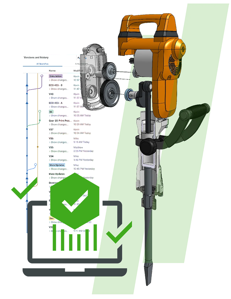Jack hammer modeled with Onshape
